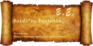 Balázs Esztella névjegykártya